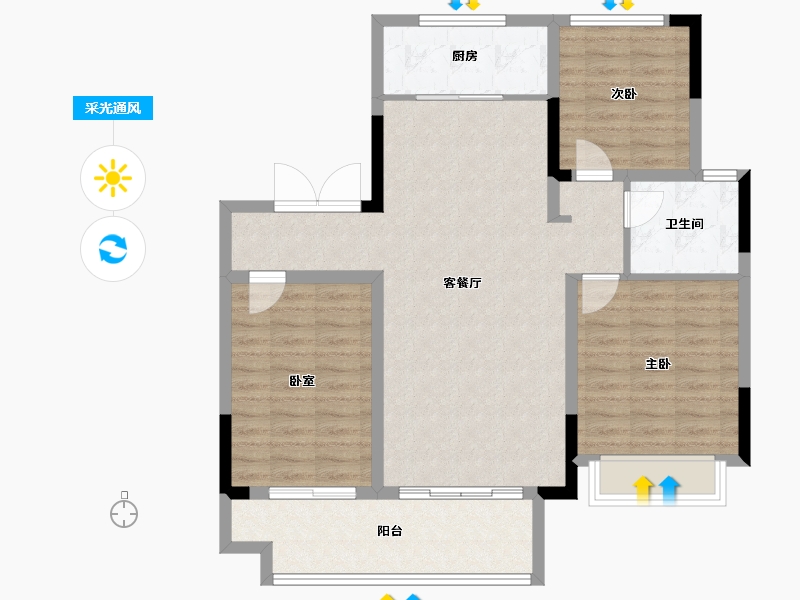 安徽省-芜湖市-南陵和顺紫悦府-95.07-户型库-采光通风