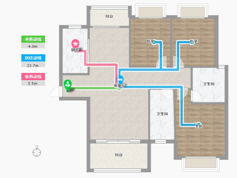 湖南省-邵阳市-湘泰·九龙城-104.37-户型库-动静线