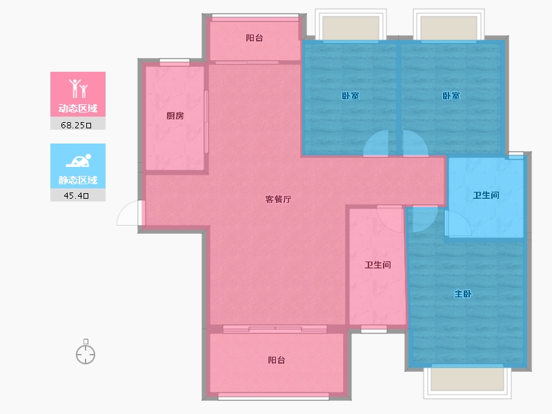 湖南省-邵阳市-湘泰·九龙城-104.37-户型库-动静分区