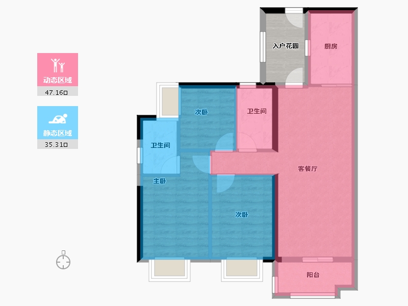 广东省-广州市-实地广州常春藤-79.20-户型库-动静分区