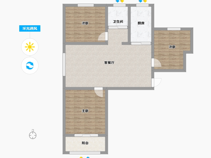 山东省-济宁市-龙翔御书坊-86.63-户型库-采光通风