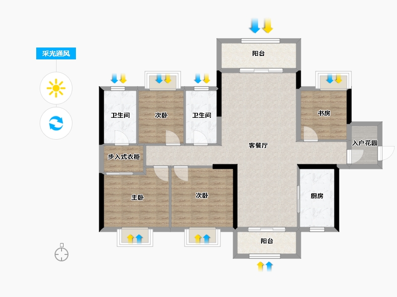 湖南省-株洲市-香江悦湖春天-112.52-户型库-采光通风