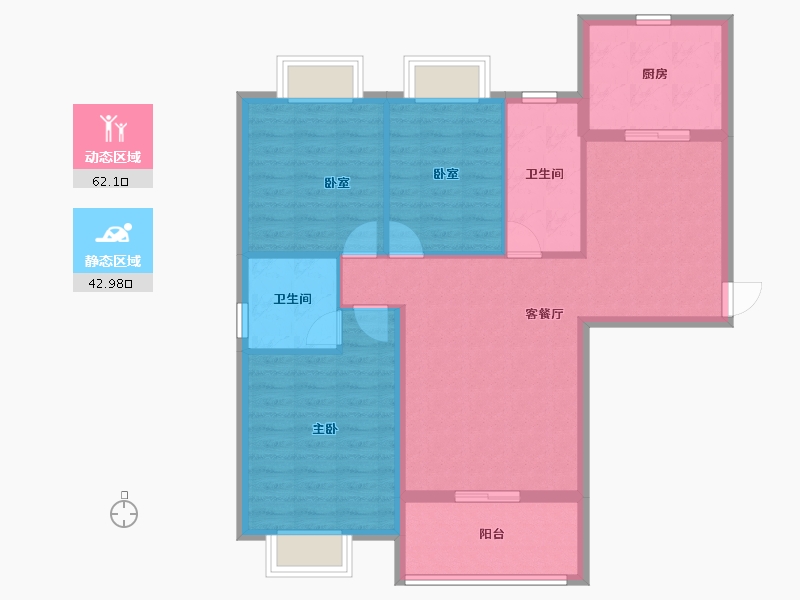 湖北省-咸宁市-景峰尚城-94.98-户型库-动静分区