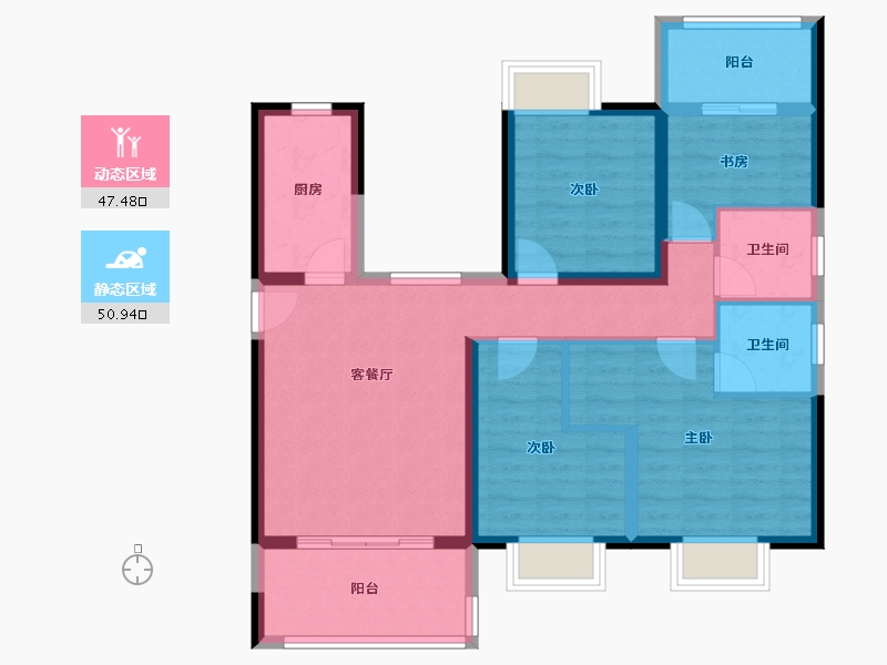 福建省-漳州市-经发万和湖畔首府-87.01-户型库-动静分区