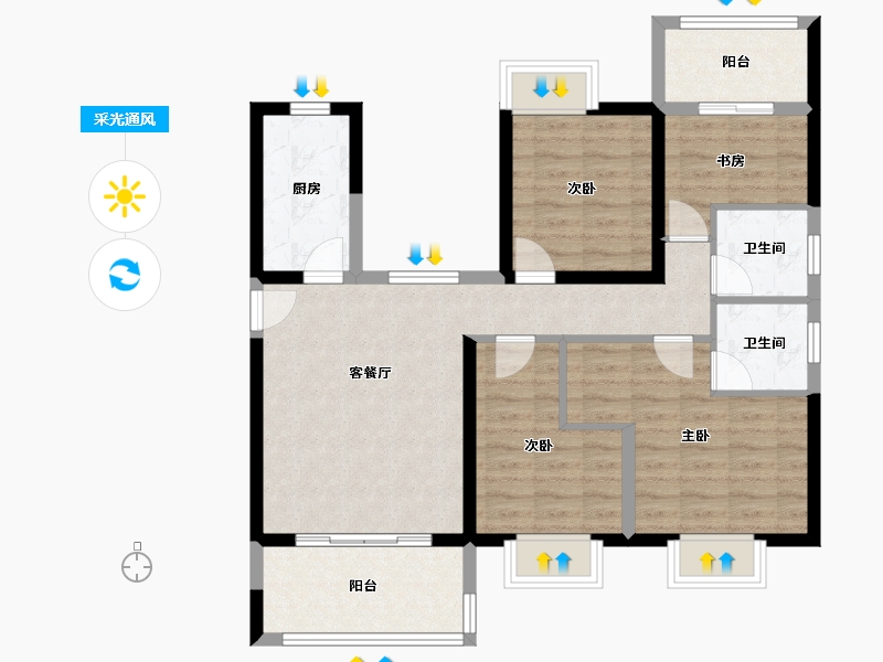 福建省-漳州市-经发万和湖畔首府-87.01-户型库-采光通风