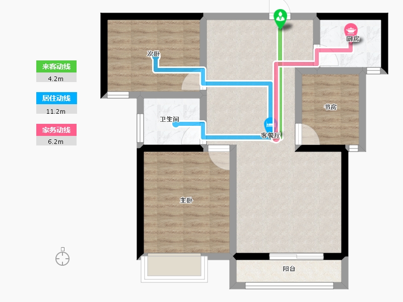 福建省-莆田市-世茂云璟-70.67-户型库-动静线