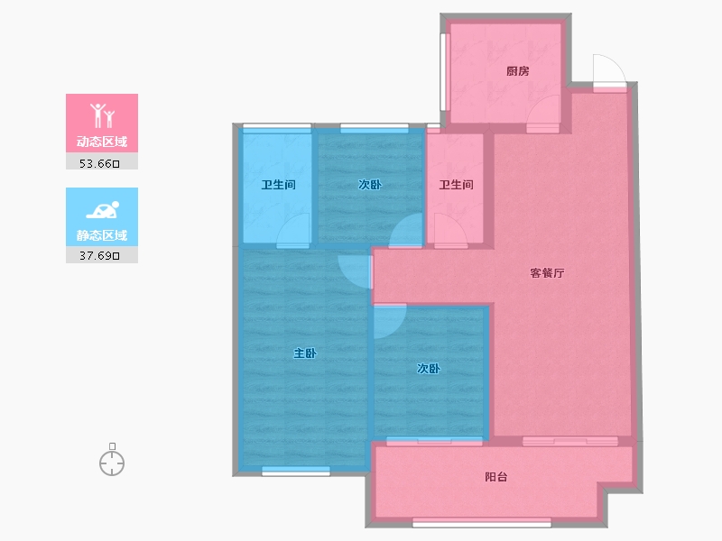 福建省-莆田市-天辉悦府-82.26-户型库-动静分区