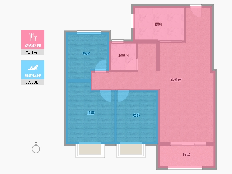 山东省-济宁市-皇营东郡-84.67-户型库-动静分区