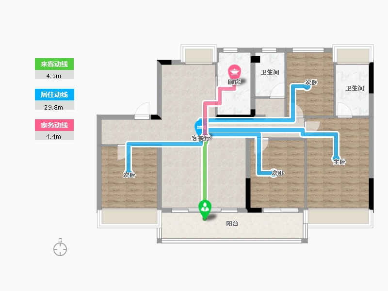 江苏省-淮安市-金湖碧桂园-112.01-户型库-动静线