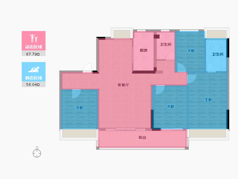 江苏省-淮安市-金湖碧桂园-112.01-户型库-动静分区