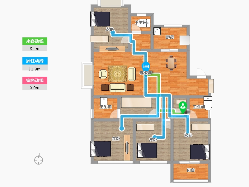 福建省-福州市-平潭正荣府-108.22-户型库-动静线