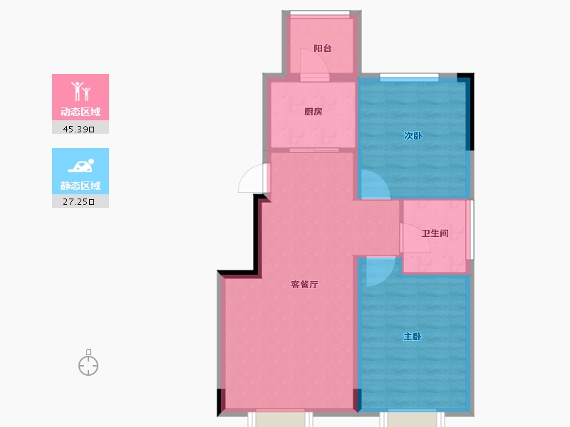 黑龙江省-佳木斯市-华强•幸福里-65.44-户型库-动静分区