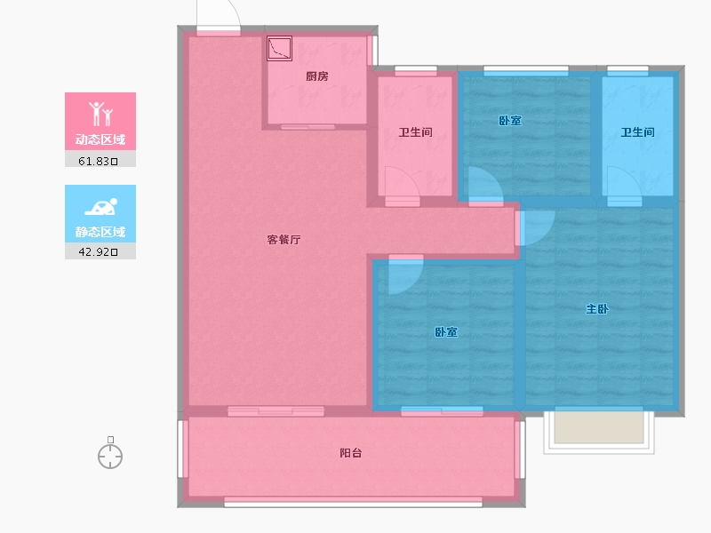 河南省-濮阳市-汇升•珑玺台-93.08-户型库-动静分区