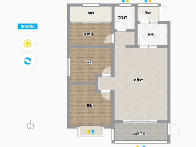 江苏省-淮安市-圣海天鹅湖畔-89.46-户型库-采光通风