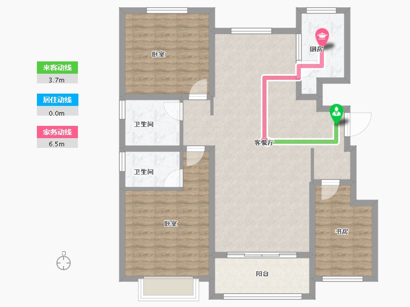 山东省-济宁市-文庭雅苑-105.28-户型库-动静线