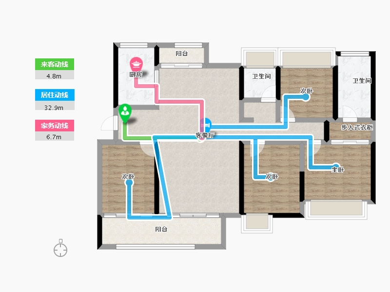 福建省-莆田市-正荣白棠云麓-114.34-户型库-动静线