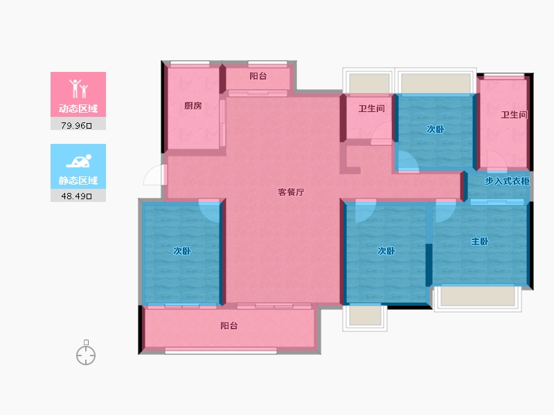 福建省-莆田市-正荣白棠云麓-114.34-户型库-动静分区