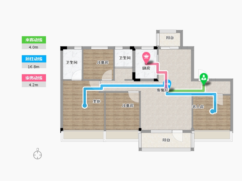 山东省-济宁市-碧桂园云地天启-115.45-户型库-动静线