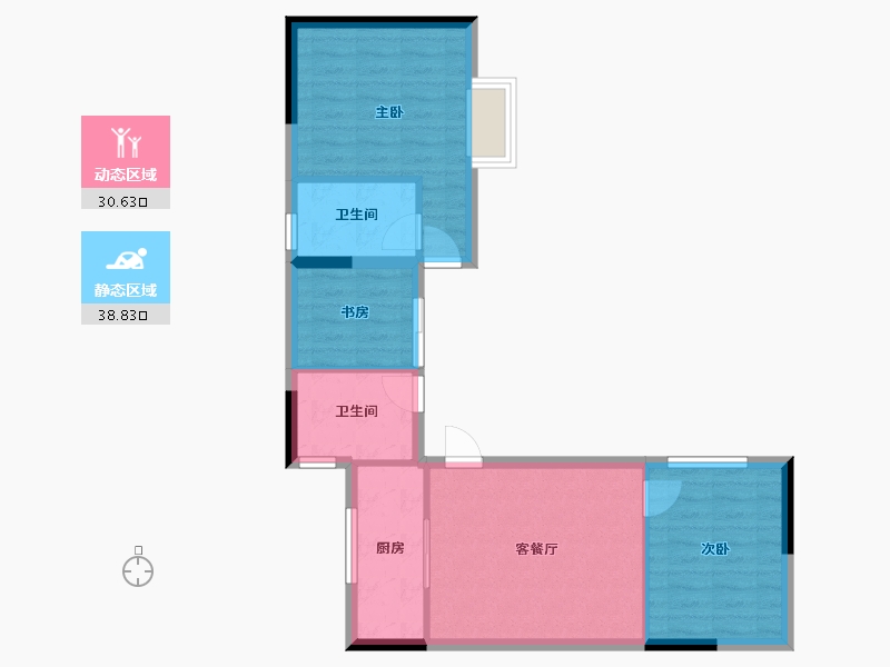 云南省-西双版纳傣族自治州-万科曼西缇-62.30-户型库-动静分区