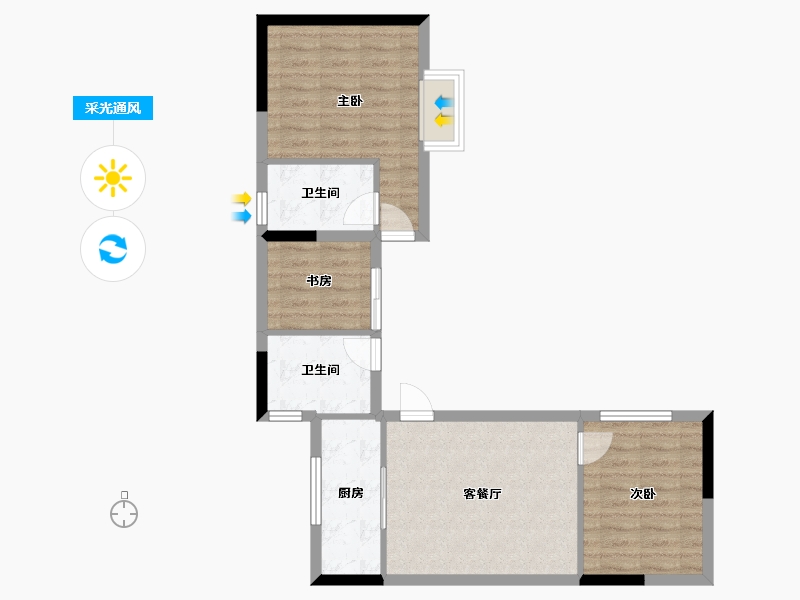 云南省-西双版纳傣族自治州-万科曼西缇-62.30-户型库-采光通风