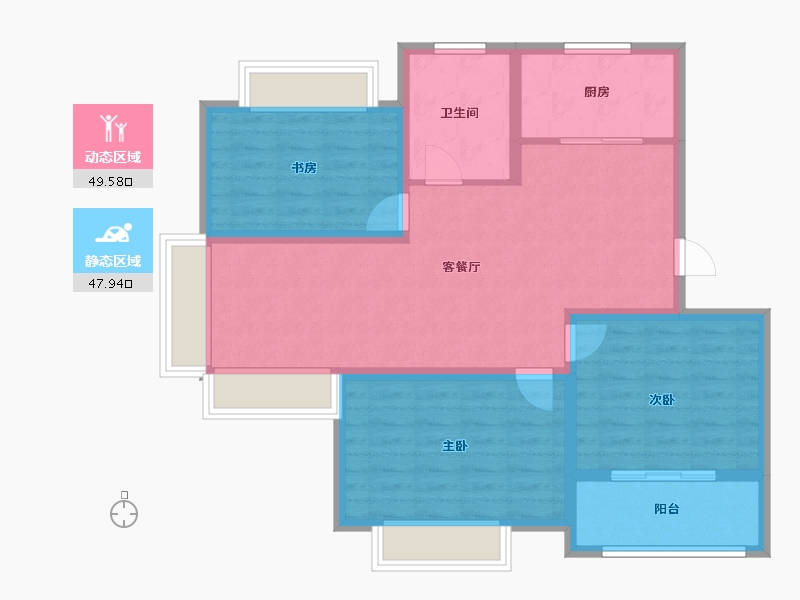 山东省-烟台市-海郡壹号-87.26-户型库-动静分区