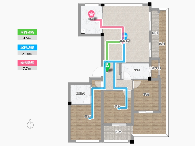 浙江省-衢州市-蓝城·春风江山-104.96-户型库-动静线