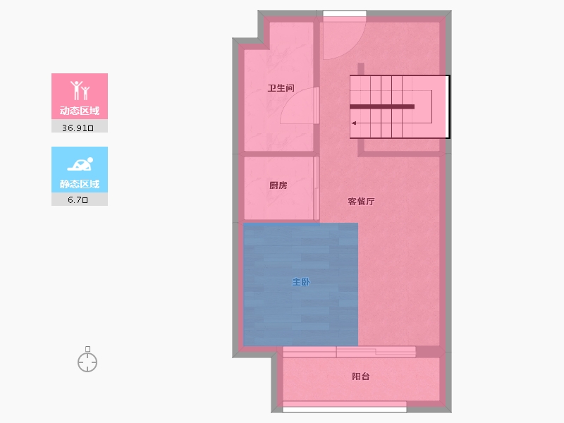 广东省-广州市-梵华里云锦云玺公寓-32.60-户型库-动静分区