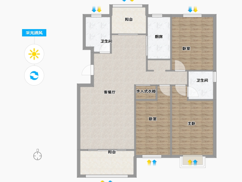 山东省-济宁市-仁诚雅居-136.80-户型库-采光通风