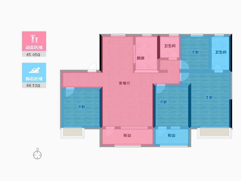 山东省-烟台市-碧桂园莱阳首府-115.73-户型库-动静分区