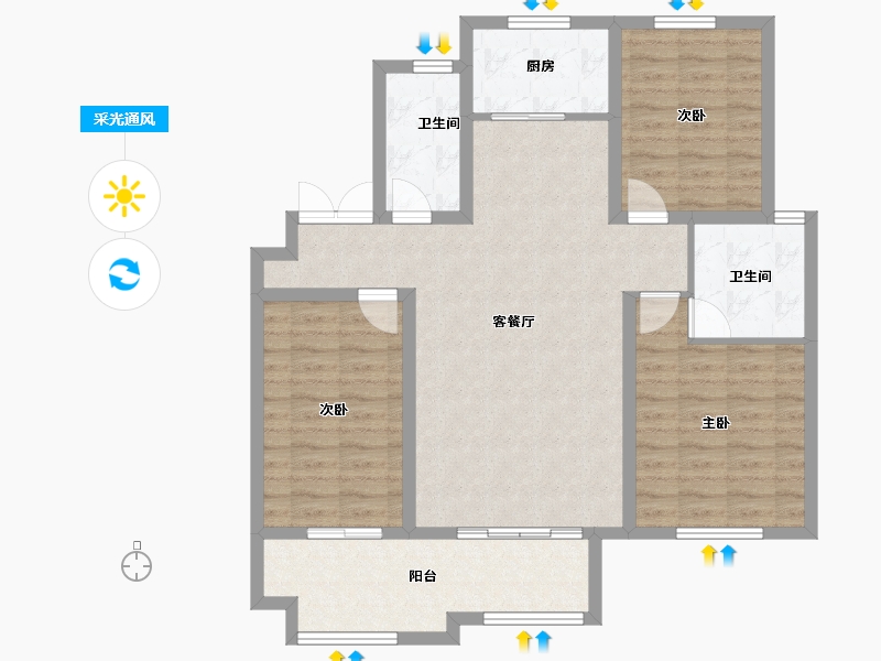 山东省-济宁市-翡翠名郡-100.00-户型库-采光通风