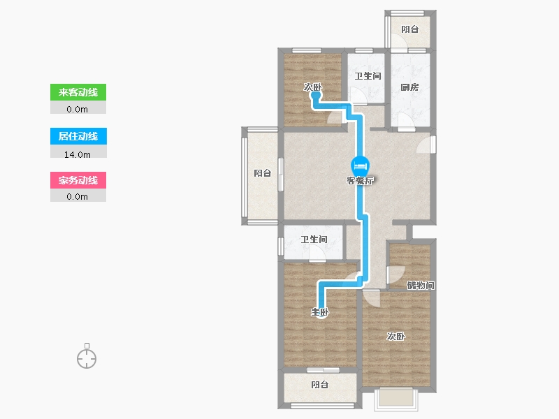 江苏省-宿迁市-朗诗蔚蓝·宸雅-102.41-户型库-动静线