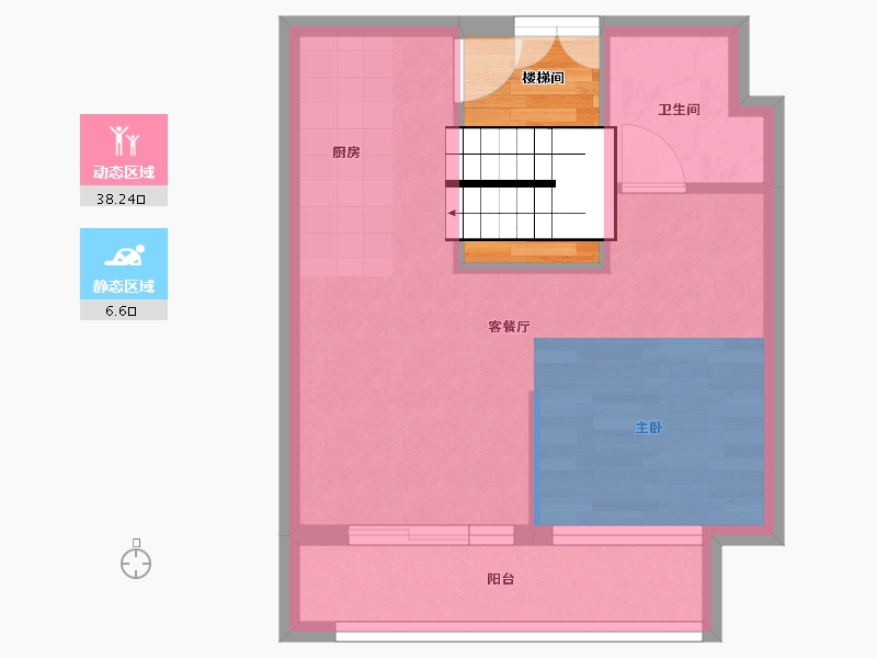 广东省-广州市-梵华里云锦云玺公寓-38.74-户型库-动静分区