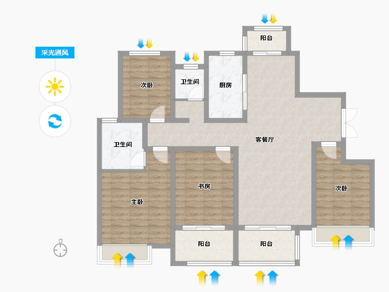 河南省-平顶山市-郏县建业城-115.21-户型库-采光通风