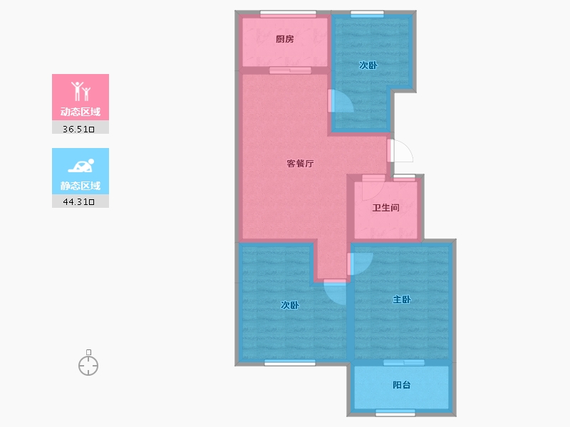 山东省-烟台市-泰和家苑-70.96-户型库-动静分区