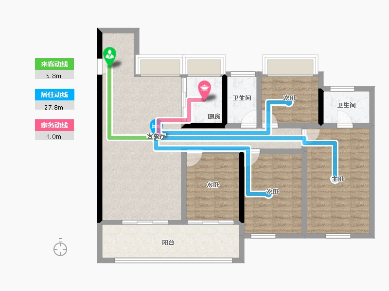 福建省-莆田市-保利城和悦府-108.34-户型库-动静线