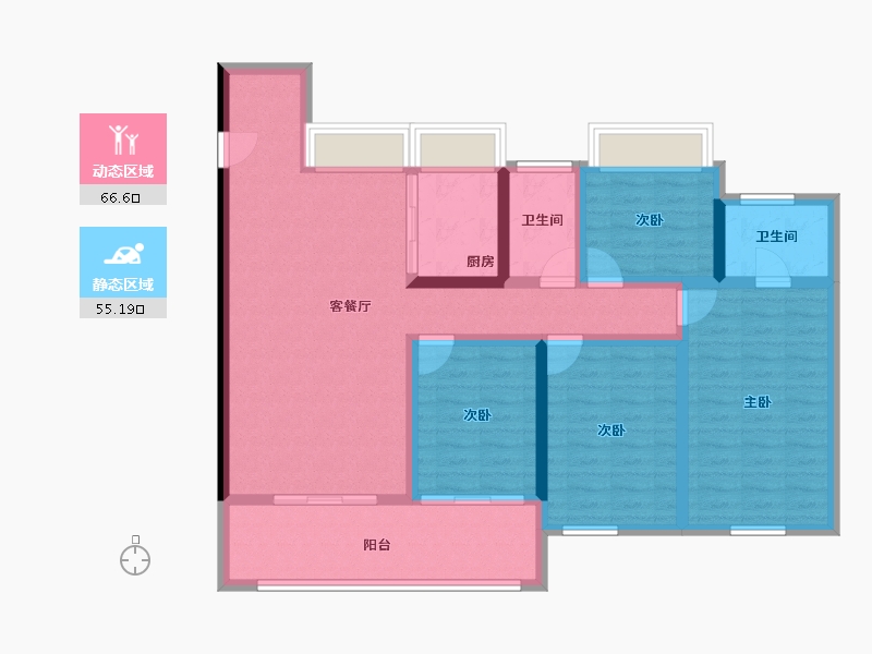 福建省-莆田市-保利城和悦府-108.34-户型库-动静分区