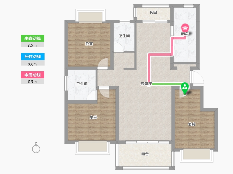 陕西省-汉中市-上达御景苑-101.54-户型库-动静线