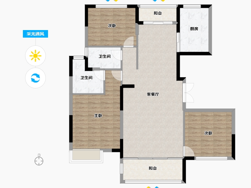 内蒙古自治区-赤峰市-道谷南山度假文旅小镇-112.75-户型库-采光通风