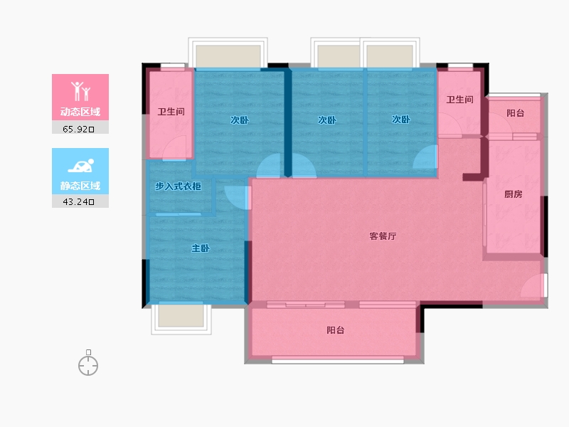 广东省-清远市-海伦堡·云溪九里-98.01-户型库-动静分区