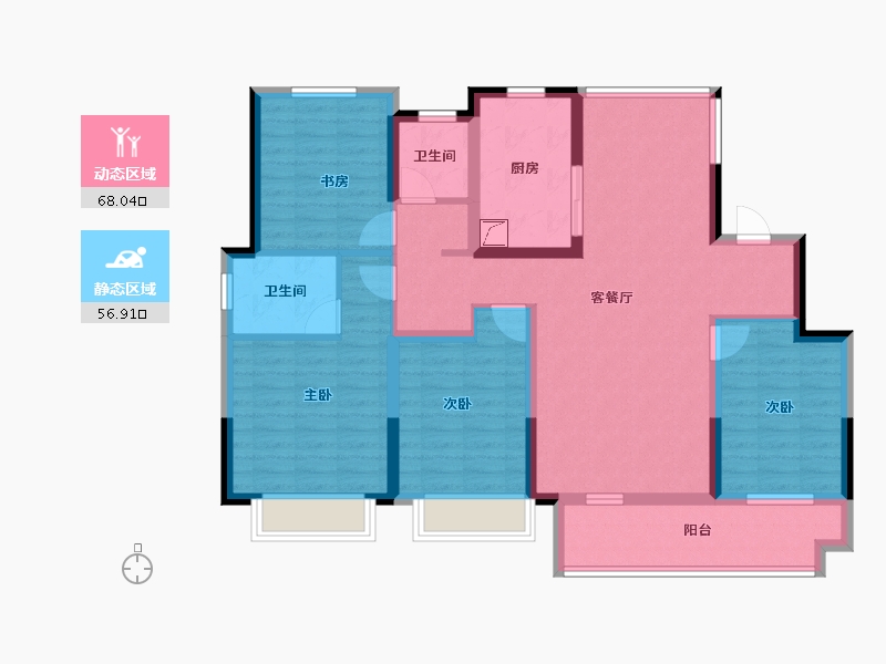 山东省-济宁市-中梁壹号院-110.45-户型库-动静分区