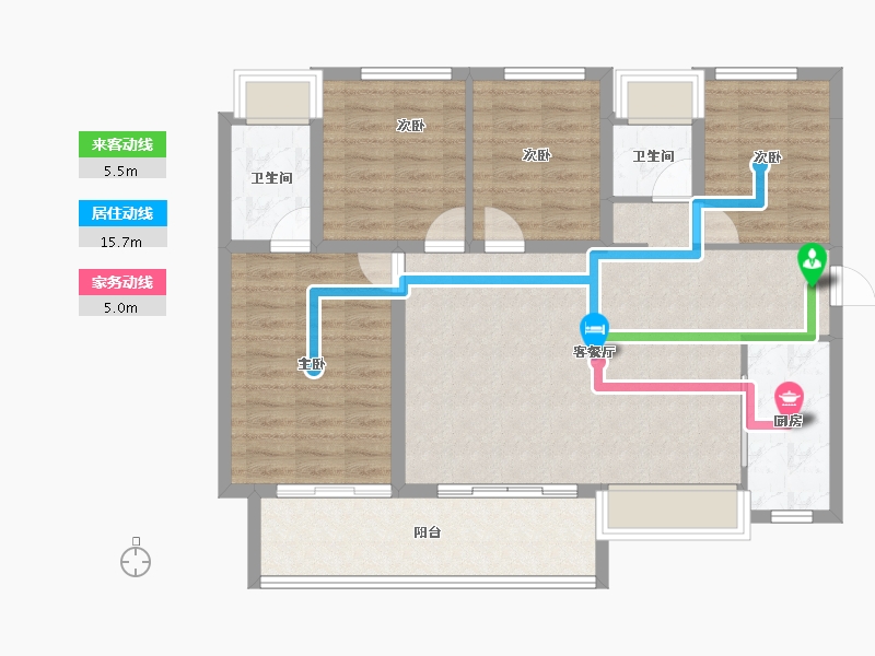 贵州省-贵阳市-金地云麓—号-97.86-户型库-动静线