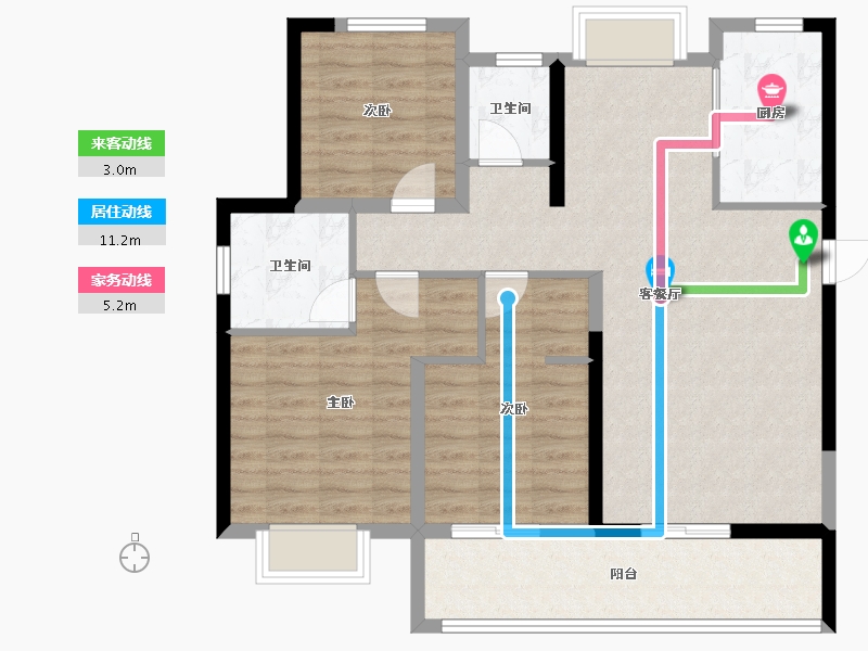 福建省-莆田市-凯天青山城峰璟-95.77-户型库-动静线