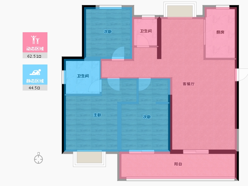 福建省-莆田市-凯天青山城峰璟-95.77-户型库-动静分区