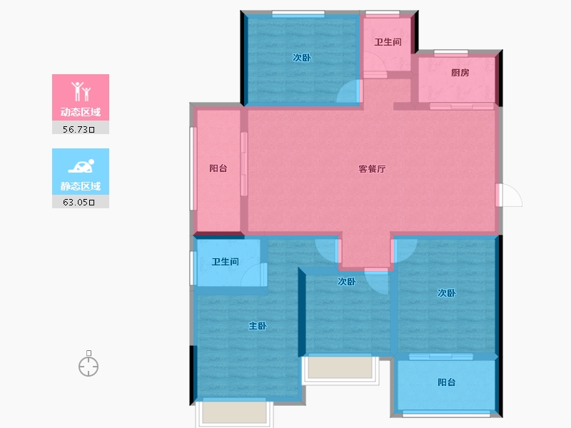 山东省-烟台市-福盛莱州府-106.34-户型库-动静分区