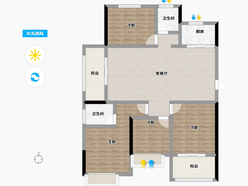 山东省-烟台市-福盛莱州府-106.34-户型库-采光通风