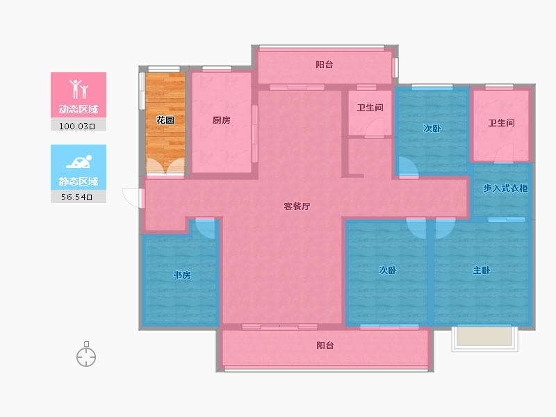 陕西省-商洛市-上上洛·高新九峯-146.50-户型库-动静分区