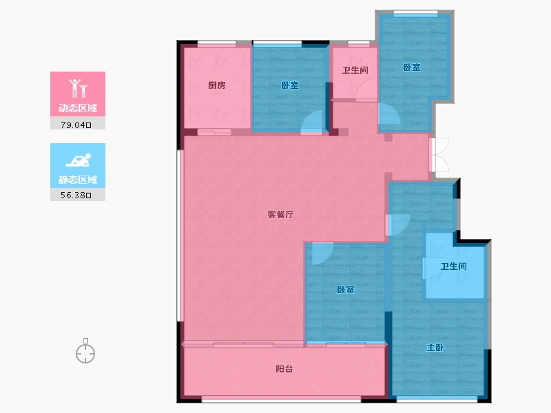 宁夏回族自治区-银川市-绿城桃李江南-123.70-户型库-动静分区