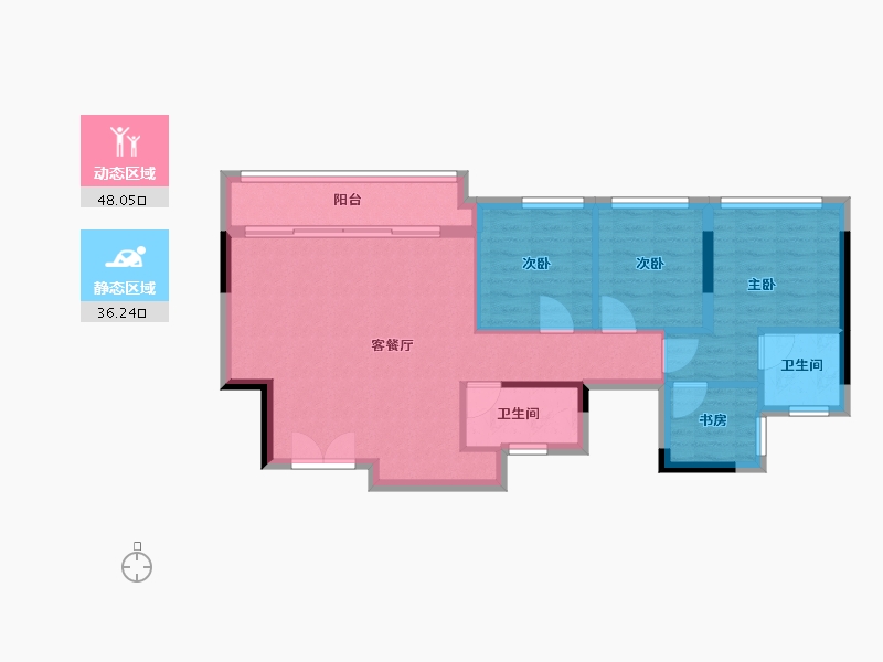 重庆-重庆市-海成云沐-75.94-户型库-动静分区