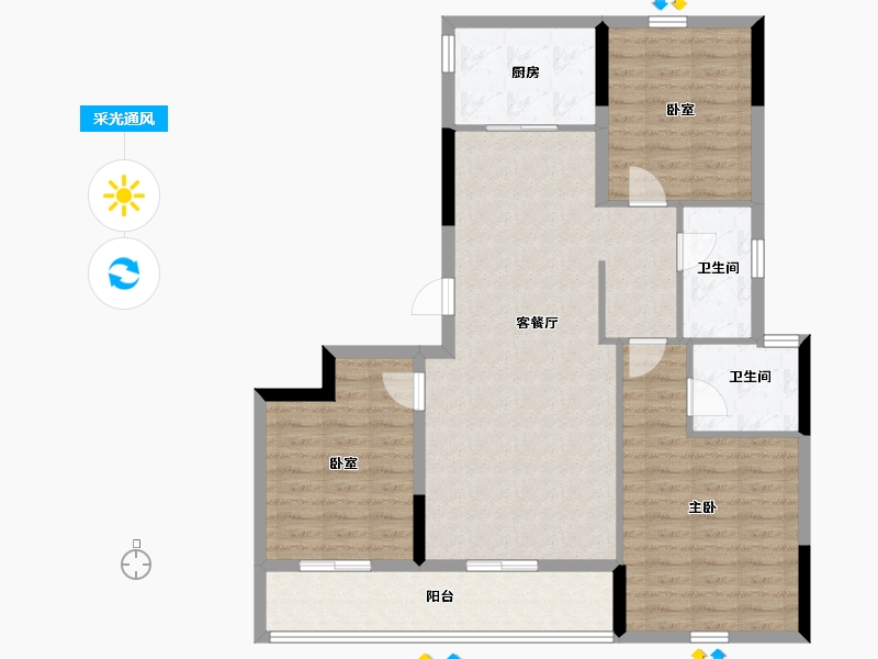 浙江省-温州市-绿城氡泉小镇-100.00-户型库-采光通风