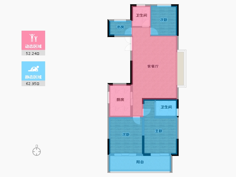 湖北省-宜昌市-华景宜都府-103.89-户型库-动静分区